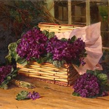 Схема вышивки «Лесные фиалки»