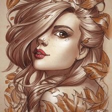 Схема вышивки «Девушка»