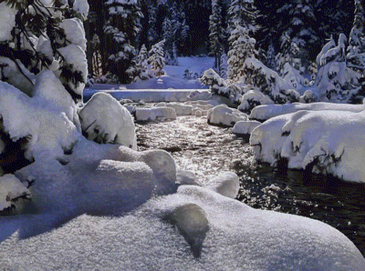 Ричард Мравик.Времена года.2 - зима.солнечный день.зимний лес. - предпросмотр
