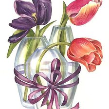 Схема вышивки «тюльпаны»