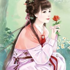 Схема вышивки «Девушка»