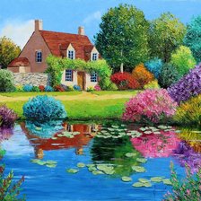Схема вышивки «Дом у пруда»