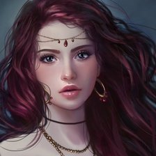 Схема вышивки «Девушка»