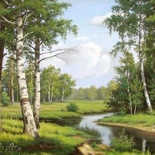 Схема вышивки «пейзаж»