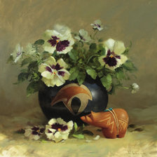 Схема вышивки «Анютины глазки»