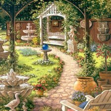 Схема вышивки «Дворик»