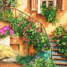 Схема вышивки «Дворик»