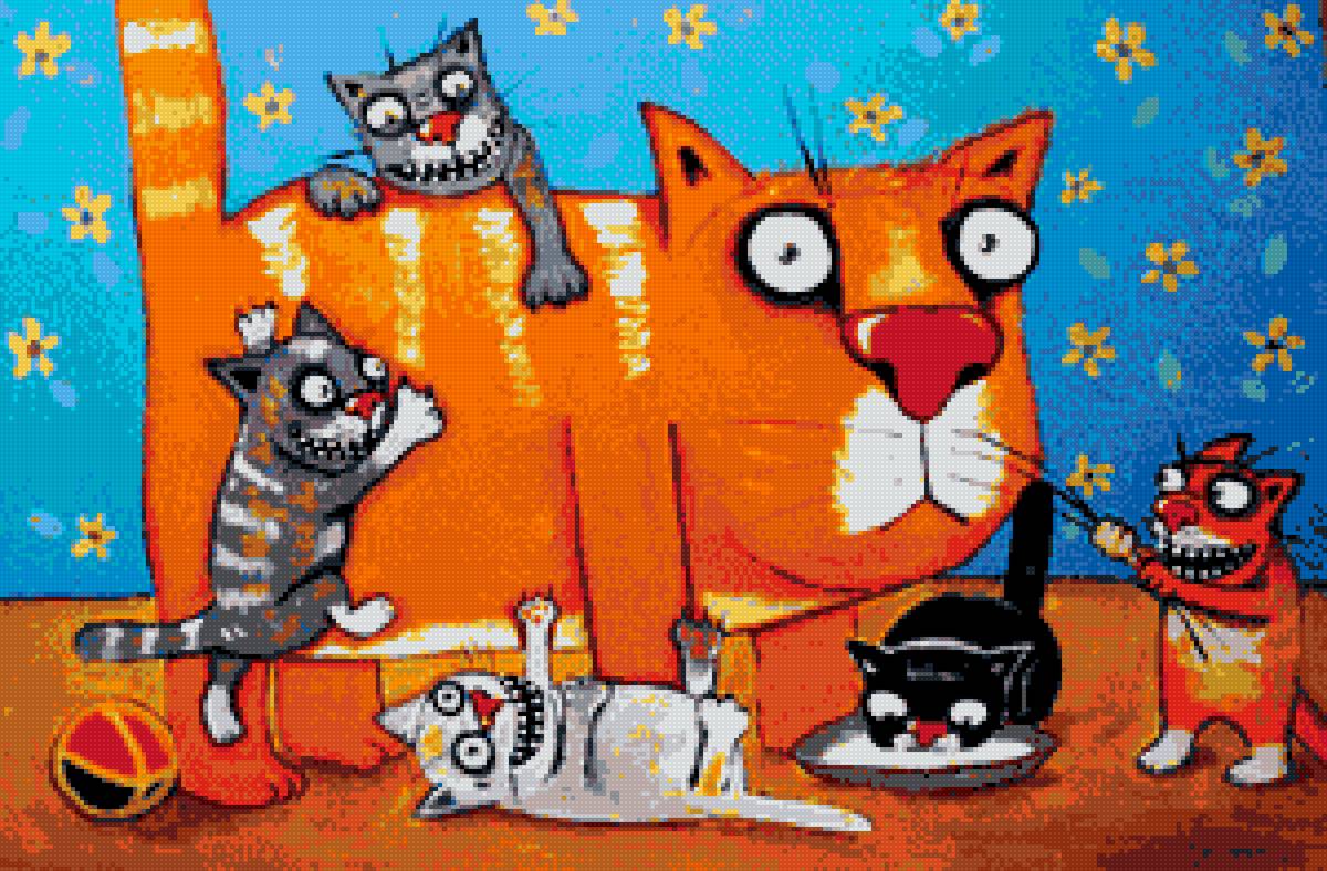 Мама ушла в театр - веселые картинки, коты, котики - предпросмотр