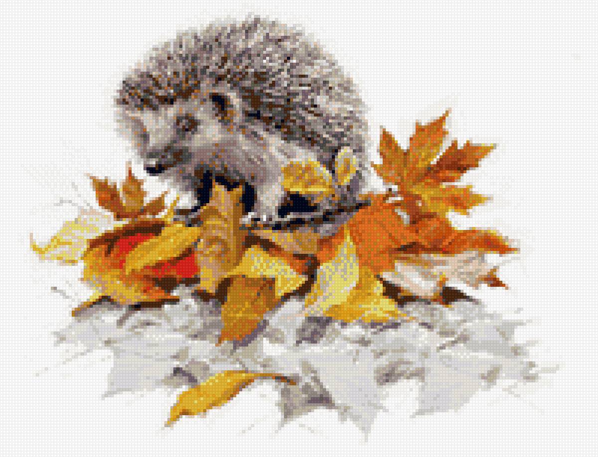 Ёжик и осень - ежики - предпросмотр