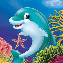 Схема вышивки «Дельфины»