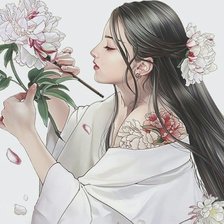 Схема вышивки «Девушка»