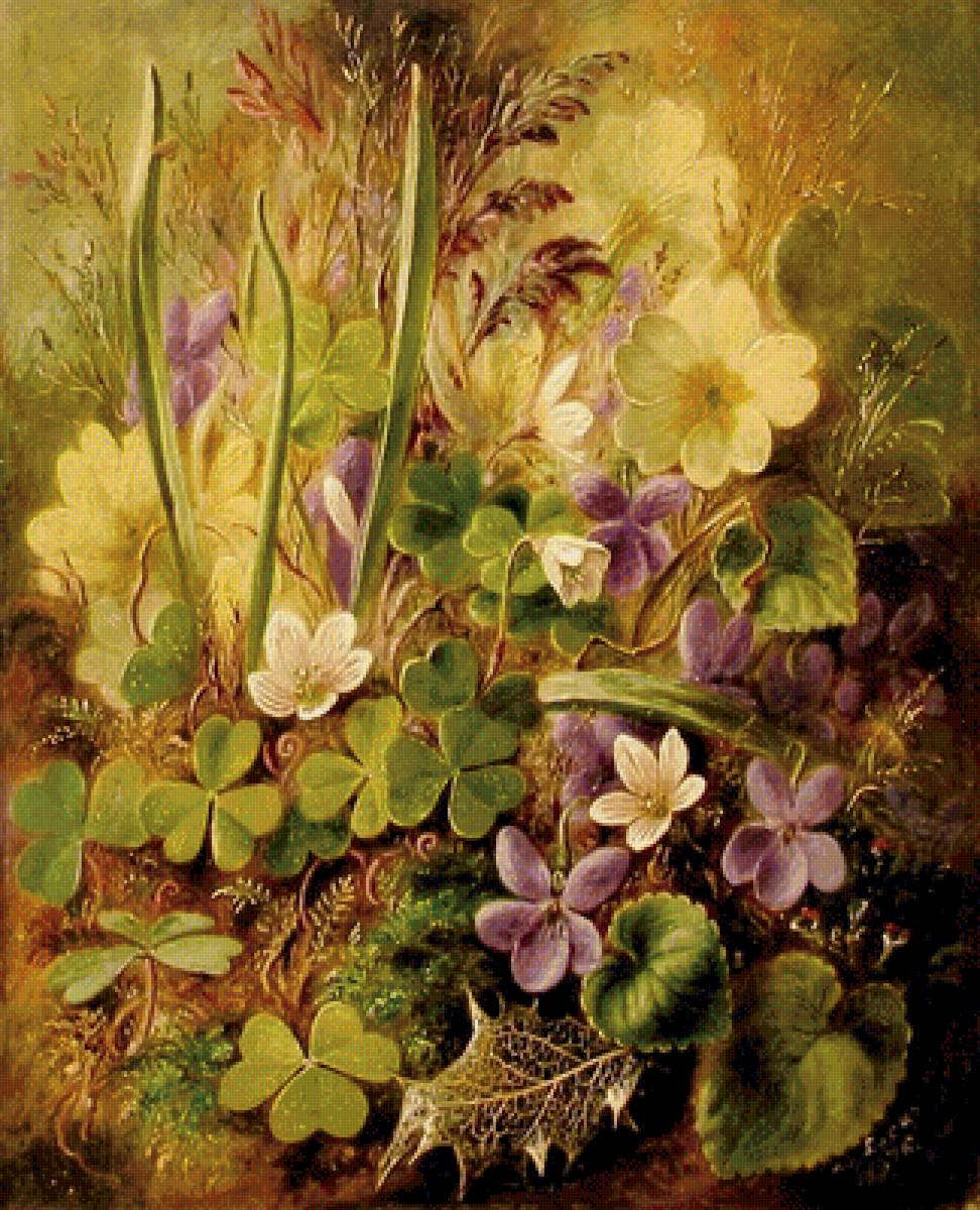 Картина маслом - цветы, растения - предпросмотр