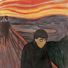 Схема вышивки «эдвард мунк отчаяние»