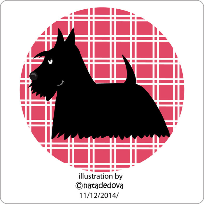 Шотландский скотч - собака, монохром, красный, силуэт, черный, скотч-терьер - оригинал