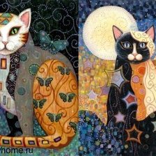 Схема вышивки «котики»