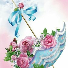 Схема вышивки «Зонтик с цветами»