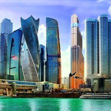 Схема вышивки «москва-сити днём»