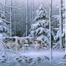 Схема вышивки «Волки»