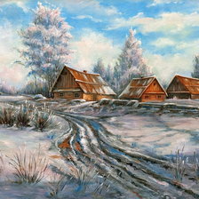 Схема вышивки «Зимний пейзаж»