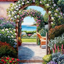 Схема вышивки «Дворик»