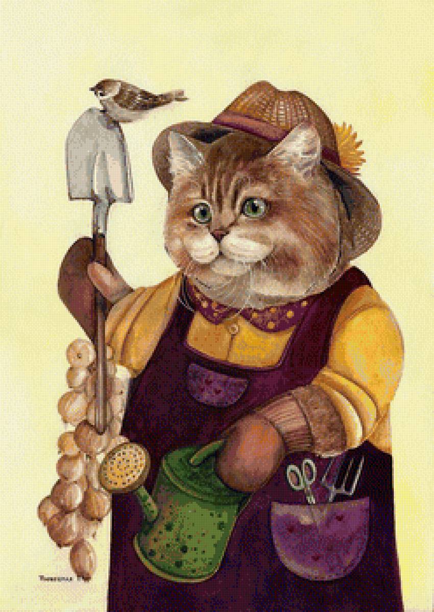 кошка-дачница - кошка, огород - предпросмотр