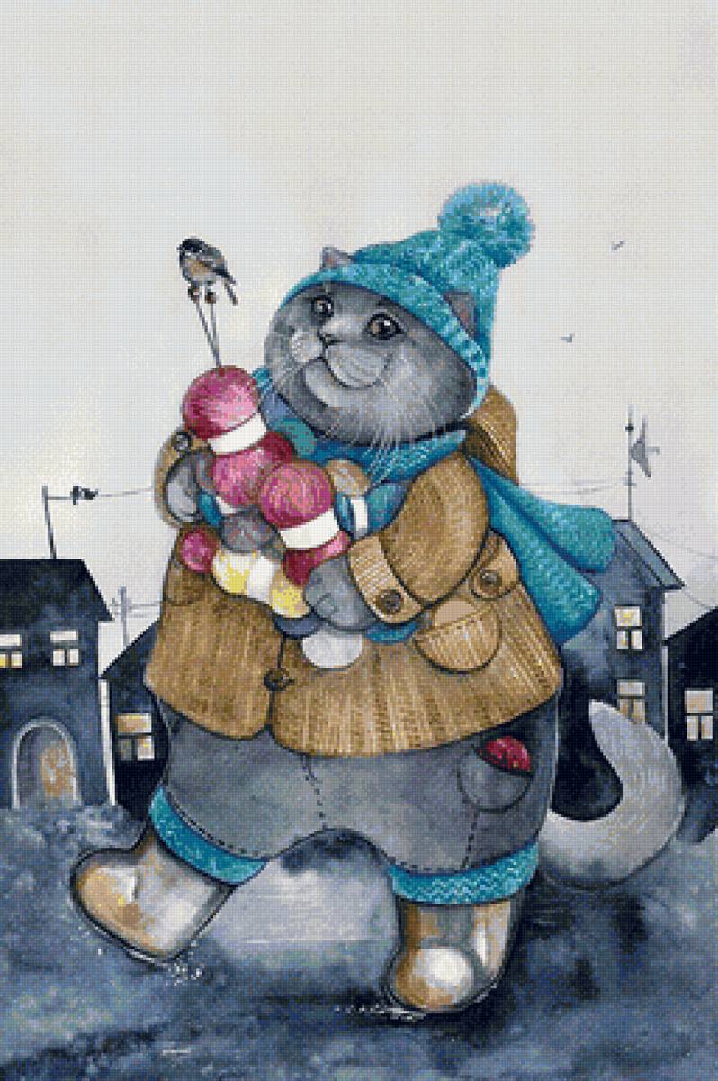 кот-рукодельник - котята, кошка - предпросмотр