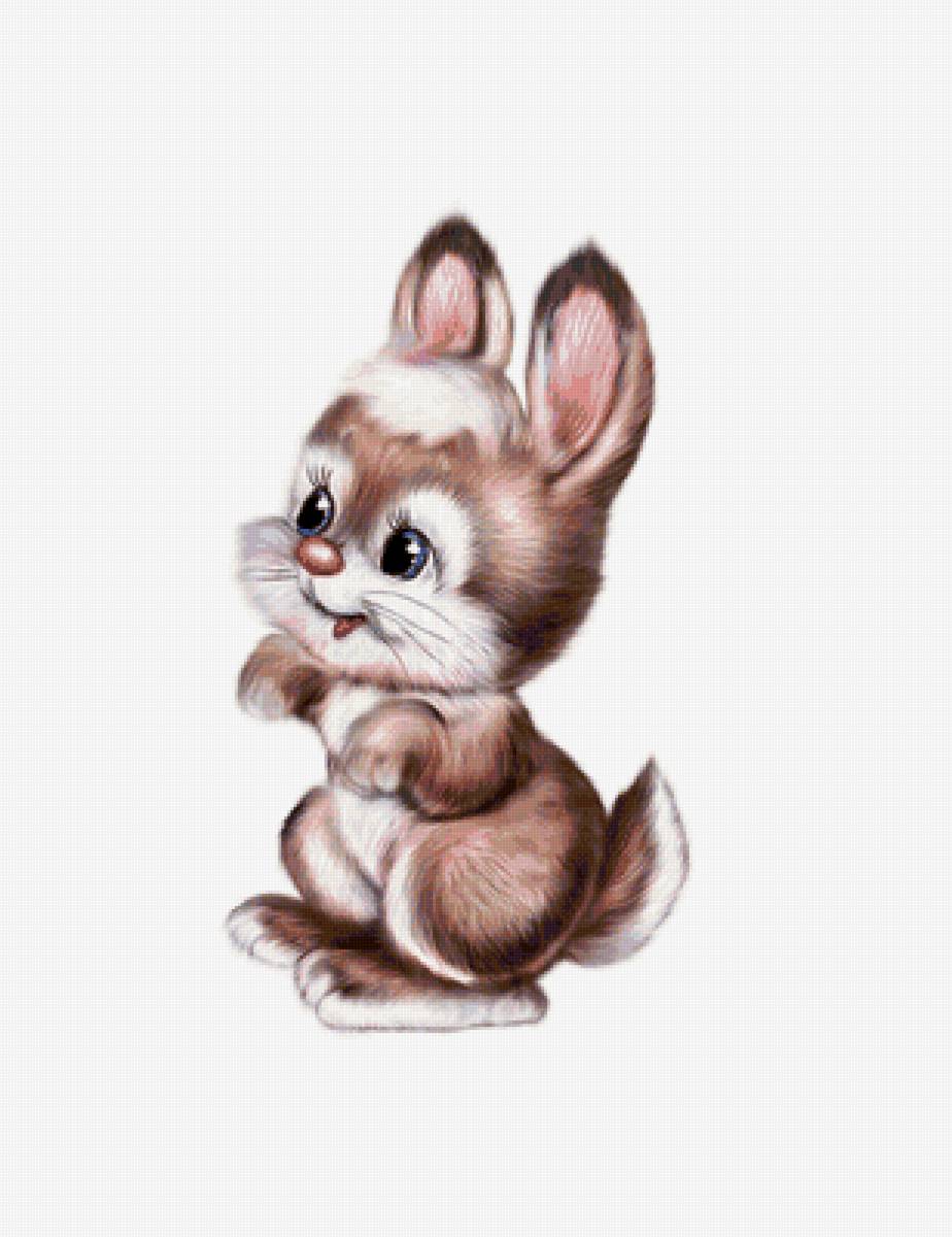 зайчик на белом фоне - рисунок, забавные картинки, мягкая игрушка, зайчата, животные - предпросмотр