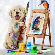 Схема вышивки «Маленький художник»