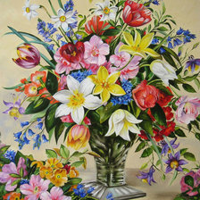 Схема вышивки «Букет в вазе»