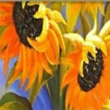 Схема вышивки «Trittico girasoli verticale 2 pezzo»