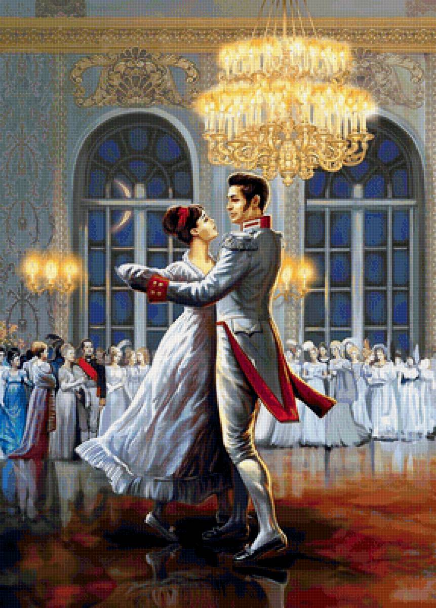 Первый бал - свечи, танец, бал, зал, пара - предпросмотр