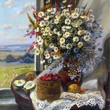 Схема вышивки «У окна»