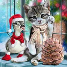 Схема вышивки «Котёнок»