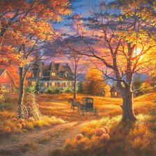 Схема вышивки «Осенний вечер»