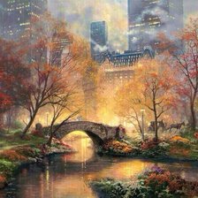 Схема вышивки «город пейзаж дом природа»