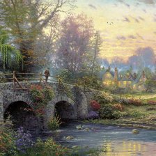 Схема вышивки «природа пейзаж дом»