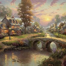 природа пейзаж дом