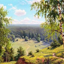 Схема вышивки «природа пейзаж дом»