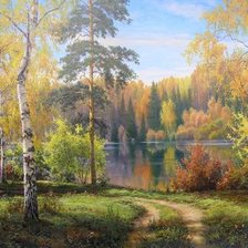 Схема вышивки «природа пейзаж дом»