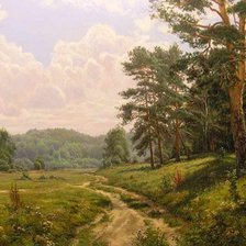 Схема вышивки «природа пейзаж дом»