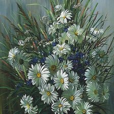 Схема вышивки «ромашки и васильки»