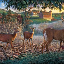 Схема вышивки «Олени»