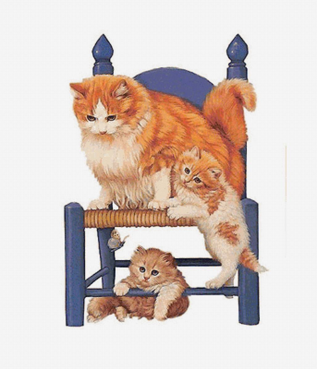 кошка с котятами - предпросмотр