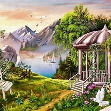 Схема вышивки «Летний пейзаж»