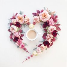 Схема вышивки «Сердце из цветов»