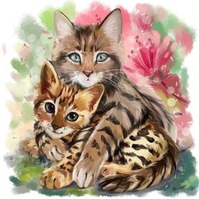 Схема вышивки «Котята»