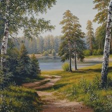 Схема вышивки «лес природа пейзаж»