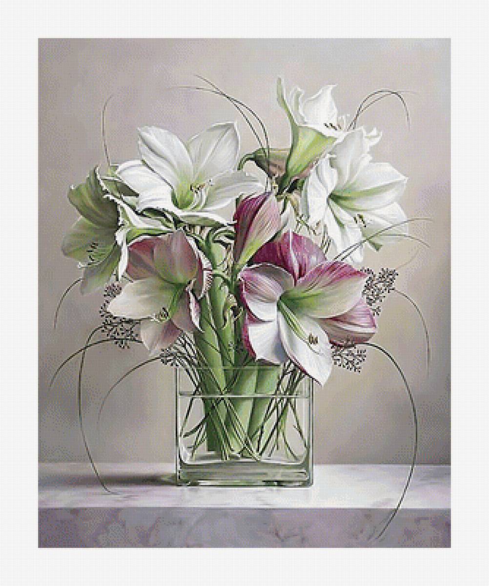 Серия "Букет". Амарилисы - цветы, флора, букет, амарилисы - предпросмотр