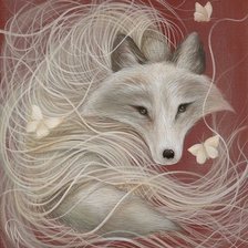 Схема вышивки «лиса и бабочки»