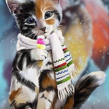 Схема вышивки «Котёнок»